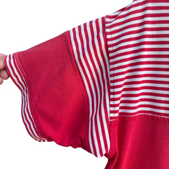 Gitano Collection Vintage Y2K 90s Womens South Pacific Red Striped Cropped Shirt - Picture 6 of 9